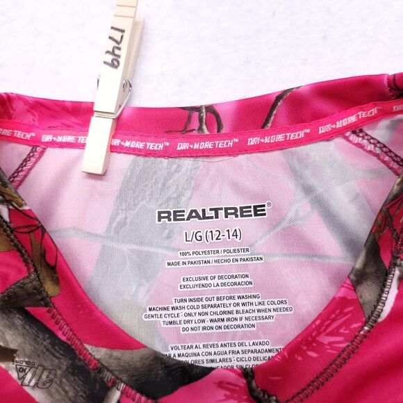 RealTree AP Athletic Active Short Sleeve T Shirt Womens Size Large L Pink - Picture 3 of 8